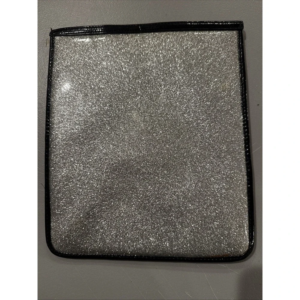 Betsey Johnson Vinyl Tablet Sleeve Pouch Glittery Gold Silver 8.5
